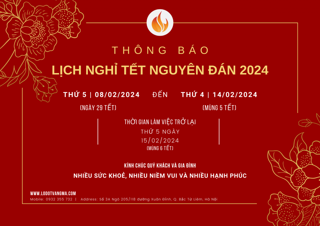 Thông báo lịch nghỉ Tết Nguyên Đán Giáp Thìn 2024
