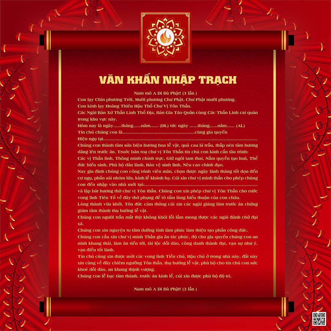 Mời bạn tham khảo văn khấn nhập trạch