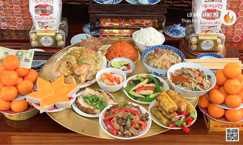 Hình ảnh mâm cúng Thanh Minh trong nhà đơn giản và đầy đủ